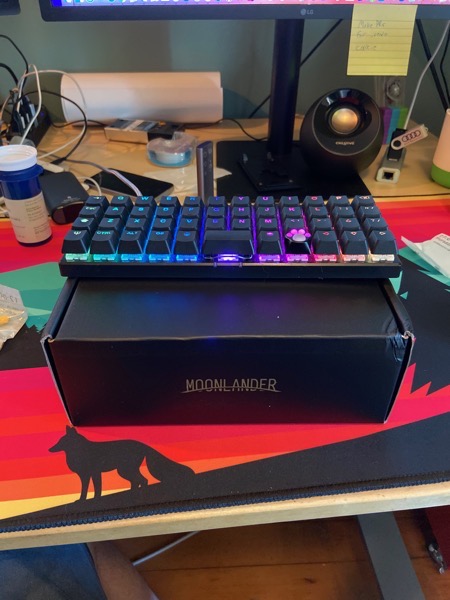 Moonlander box with Planck EZ on top for scale