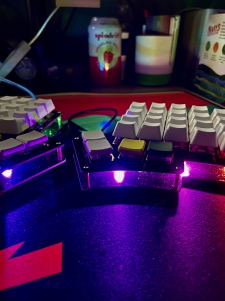 close up of the Iris keyboard