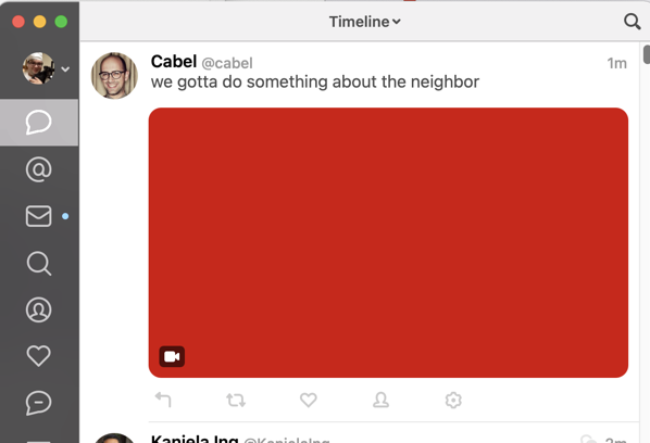 red video thumbnail in Tweetbot