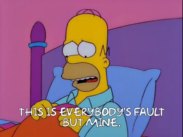 homer simpson saying this is everbody's fault but mine