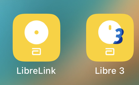 a screenshot of the LibreLink and LibreLink 3 app icons side by side, to illustrate just how little effort Abbott put into making a revamped mobile app for their new system